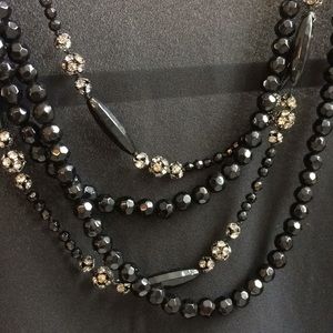 Neiman Marcus Black Layered Necklace